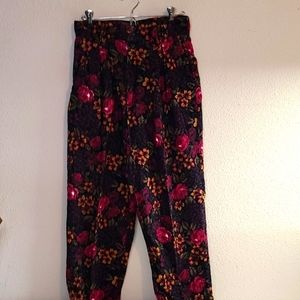 Vintage Paris Sport Club Corduroy Floral Pants